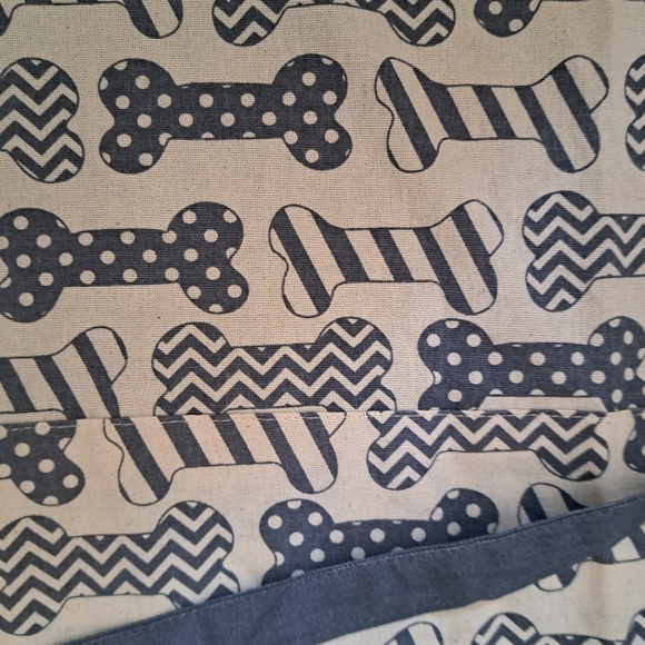 STUDIO KITCHEN all over DOG BONES cotton apron tie waist pockets groomer dog Mom - Picture 4 of 6